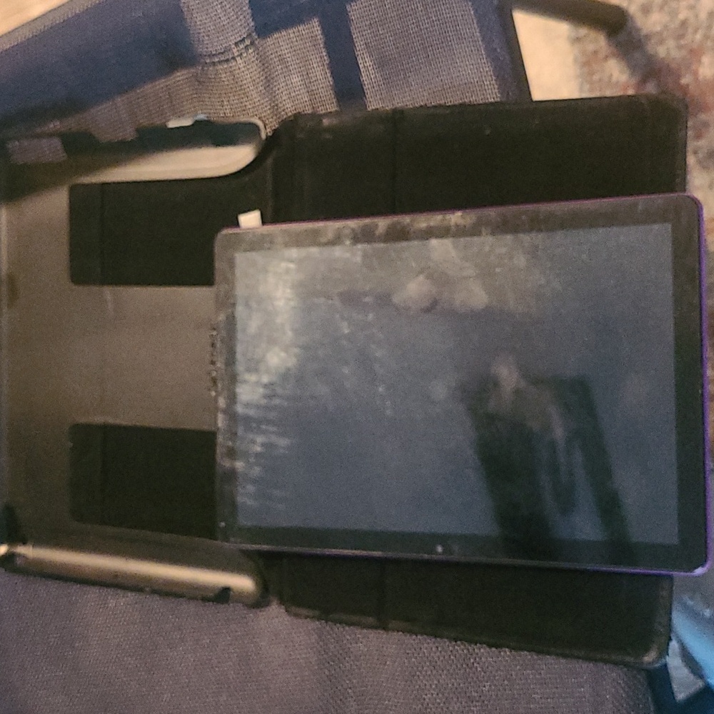 Onn purple/black electronic 10 inch tablet for school or work.
